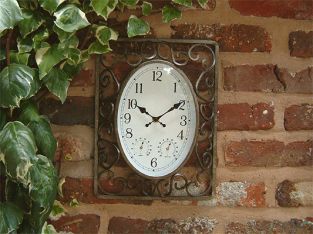 Horloge en Métal Décorée pour Jardin
